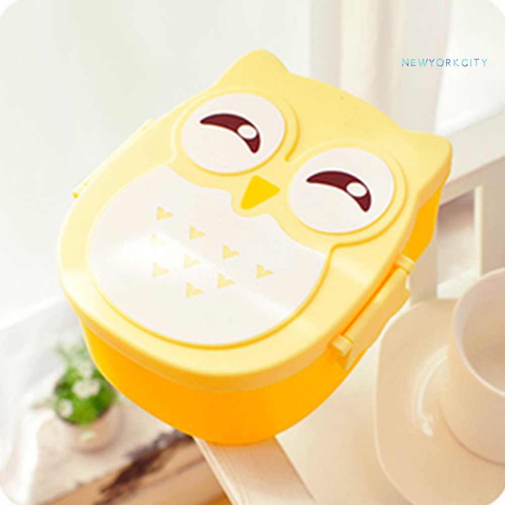 Hộp Đựng Thức Ăn 2 Ngăn Hình Cú Hoạt Hình