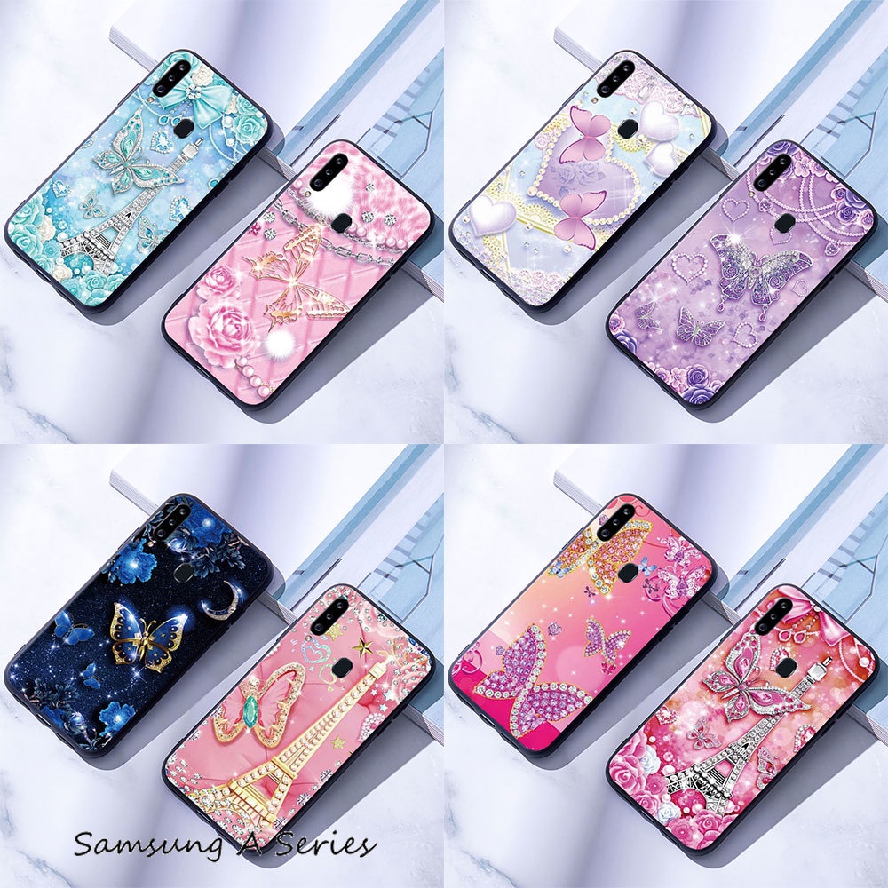 Ốp Điện Thoại Mềm Samsung Galaxy A10 / A20 / A30 / A50 / A10S / A20S / A30S / A50S Bướm Kim Cương