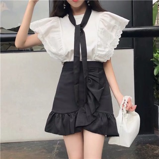 Set áo trắng chân váy