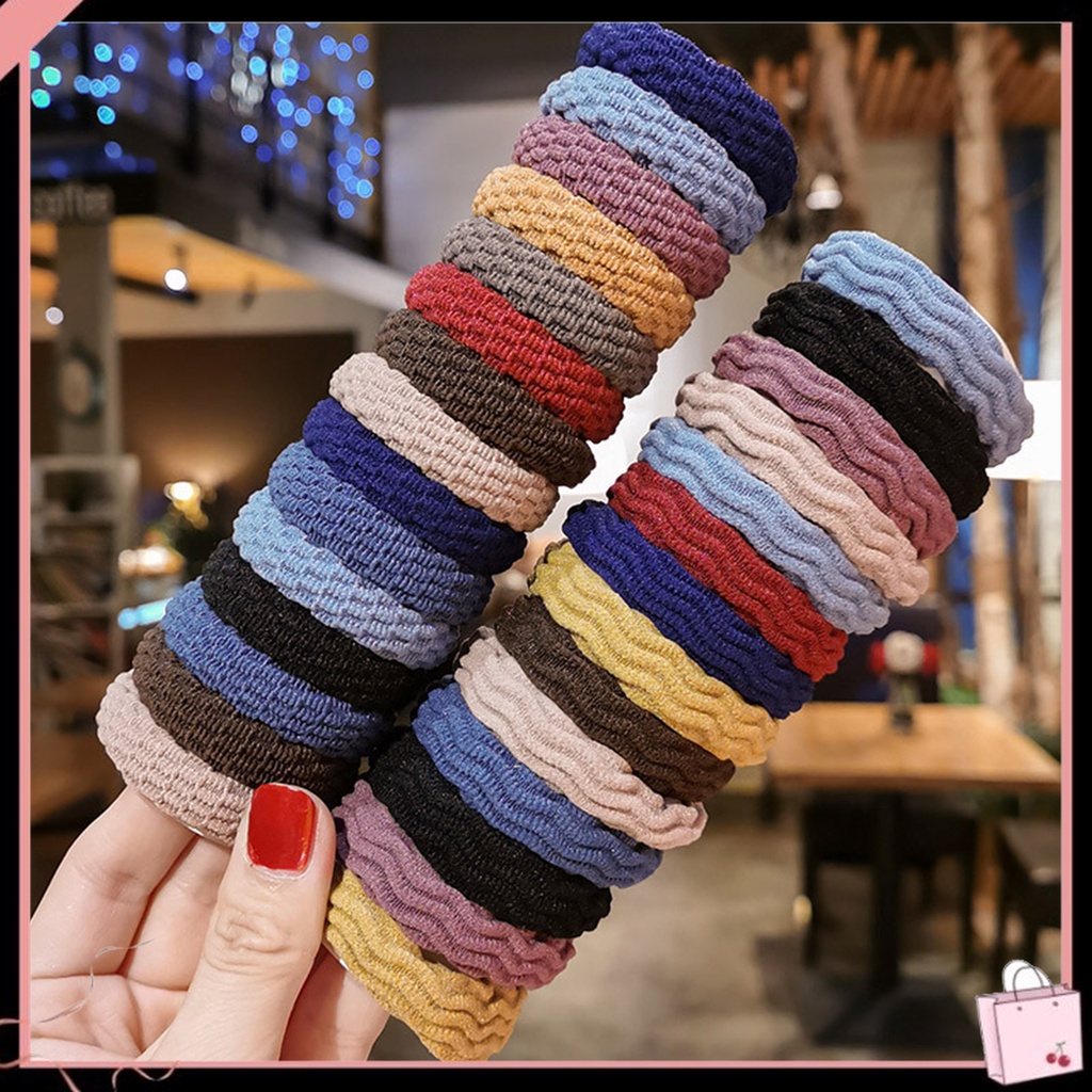 Set 5 Dây Cột Tóc Co Giãn Mini Đơn Giản Cho Nữ