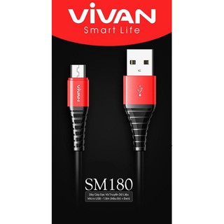 Cáp Sạc Nhanh Micro USB VIVAN SM180 2A – 1 mét 8
