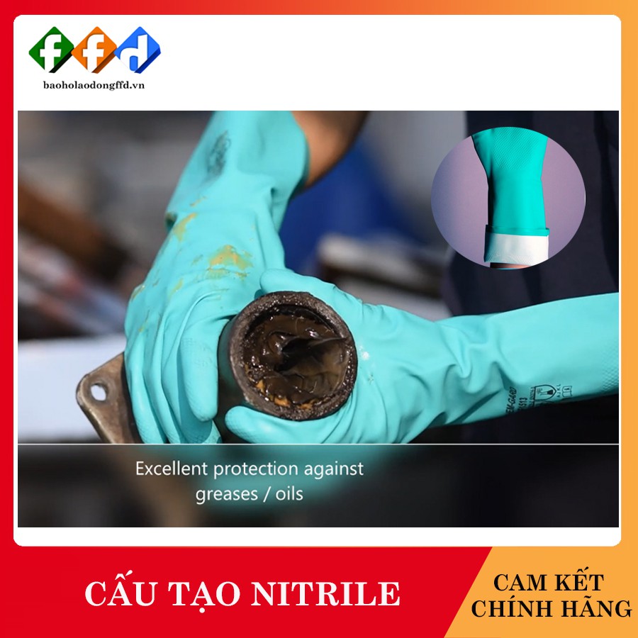 Găng tay Chem-Gard NF1513 cấu tạo nitrile, Găng tay chống dầu, hóa chất, axit, thấm hút mồ hôi tốt - Chính hãng