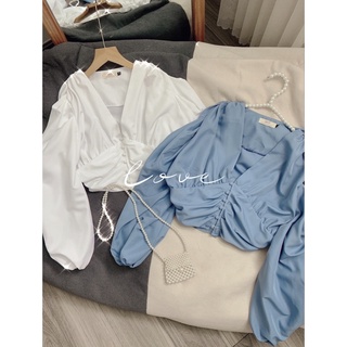 (co san - xuong may chuyen si) Ao Crop Nút Rã Ngực 0364
