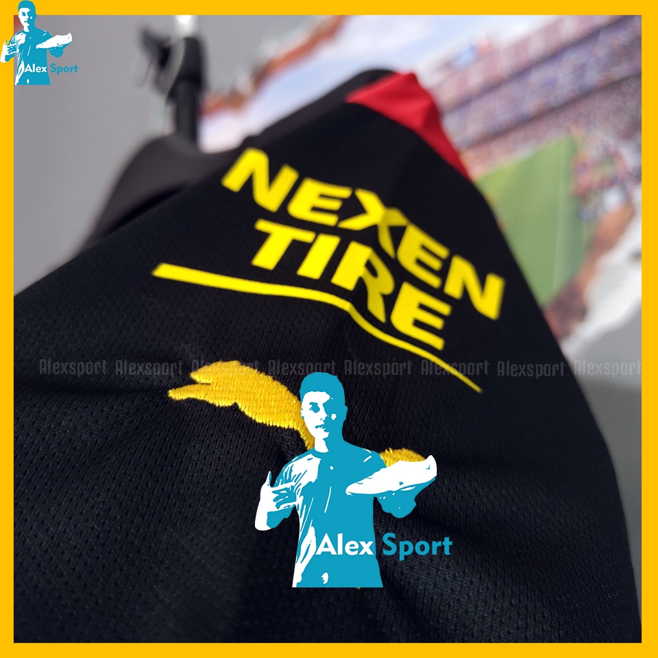 LOGO THÊUBộ Quần Áo Bóng Đá CLB Manchester City Sân Khách Màu Đen đỏ BẢN ĐẸP 22-23 - Alex Sport