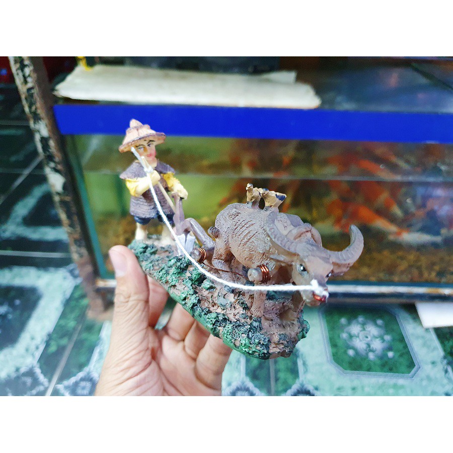 CHÚ TIỂU CHĂN TRÂU TRANG TRÍ HỒ CÁ NON BỘ 14x3x9cm