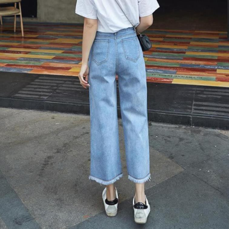 Quần jean nữ dài lưng cao ống loe thời trang Hàn Quốc PITA
