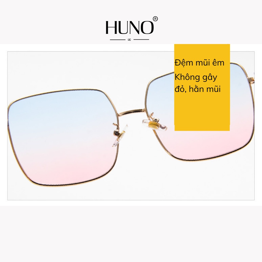 Kính râm nữ HUNO kính mắt thời trang cao cấp thiết kế đơn giản màu sắc hài hòa - KR54