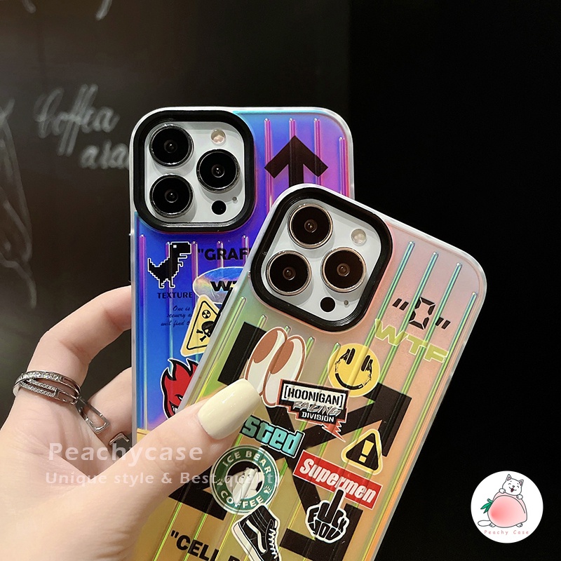 Ốp Điện Thoại TPU Dẻo Màu Laser Hình Mặt Cười Thời Trang Cho iPhone 13 12 Pro Max 11 Xr Xs Max X 13pro