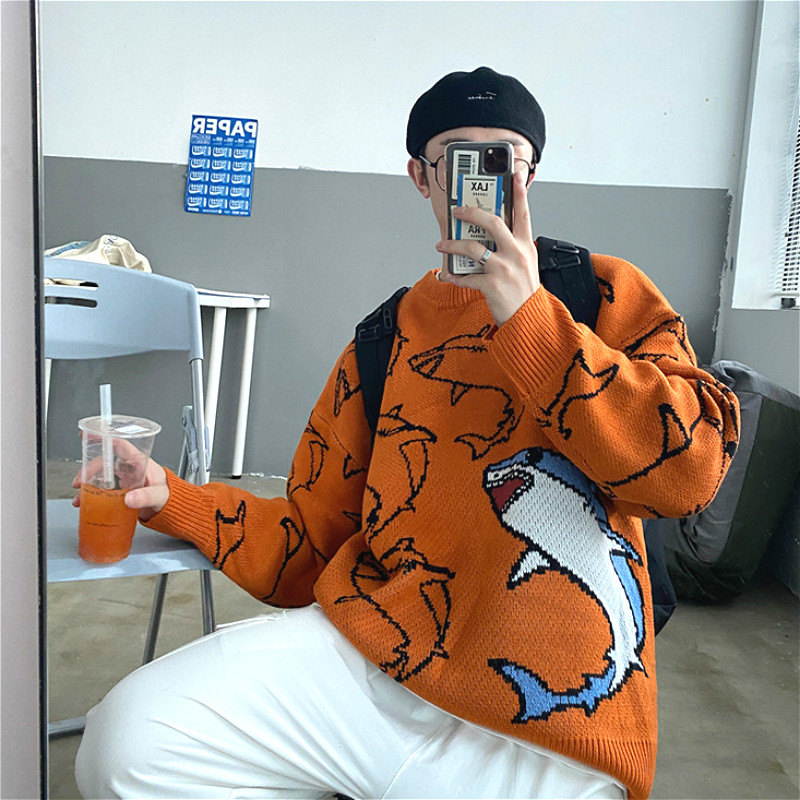 Áo sweater cổ tròn co giãn in hình đơn giản thời trang dành cho nam và nữ