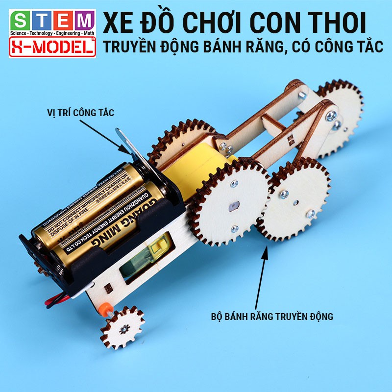 Đồ chơi cho bé STEM Xe con thoi bánh răng có thể di chuyển XMODEL ST80, Đồ chơi DIY Do it Yourself [Giáo dục STEM]