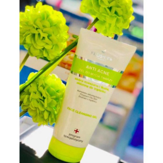 Floslek Sữa Rửa Mặt Dạng Gel Cho Da Nhờn Mụn Anti Acne Bacterial Face Cleansing Gel 125ml