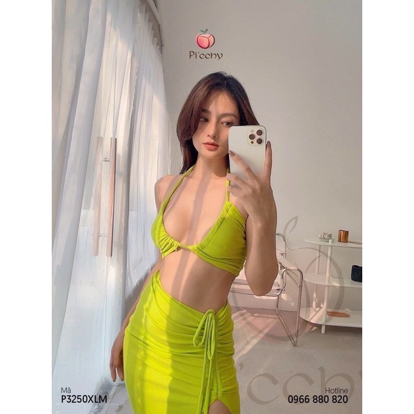 [BIKINI LOẠI ĐẸP NHIỀU MÀU] Bikini Đồ bơi nữ đi biển áo quây quần chip kèm chân váy xẻ tà siêu sexy (kèm sẵn mút ngực)
