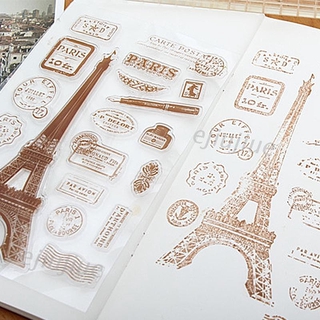 Con Dấu Silicon Trong Suốt Hình Tháp Eiffel Trang Trí Sổ Lưu Niệm