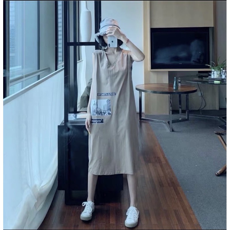 Váy suông EX sát nách from rộng dáng dài | BigBuy360 - bigbuy360.vn