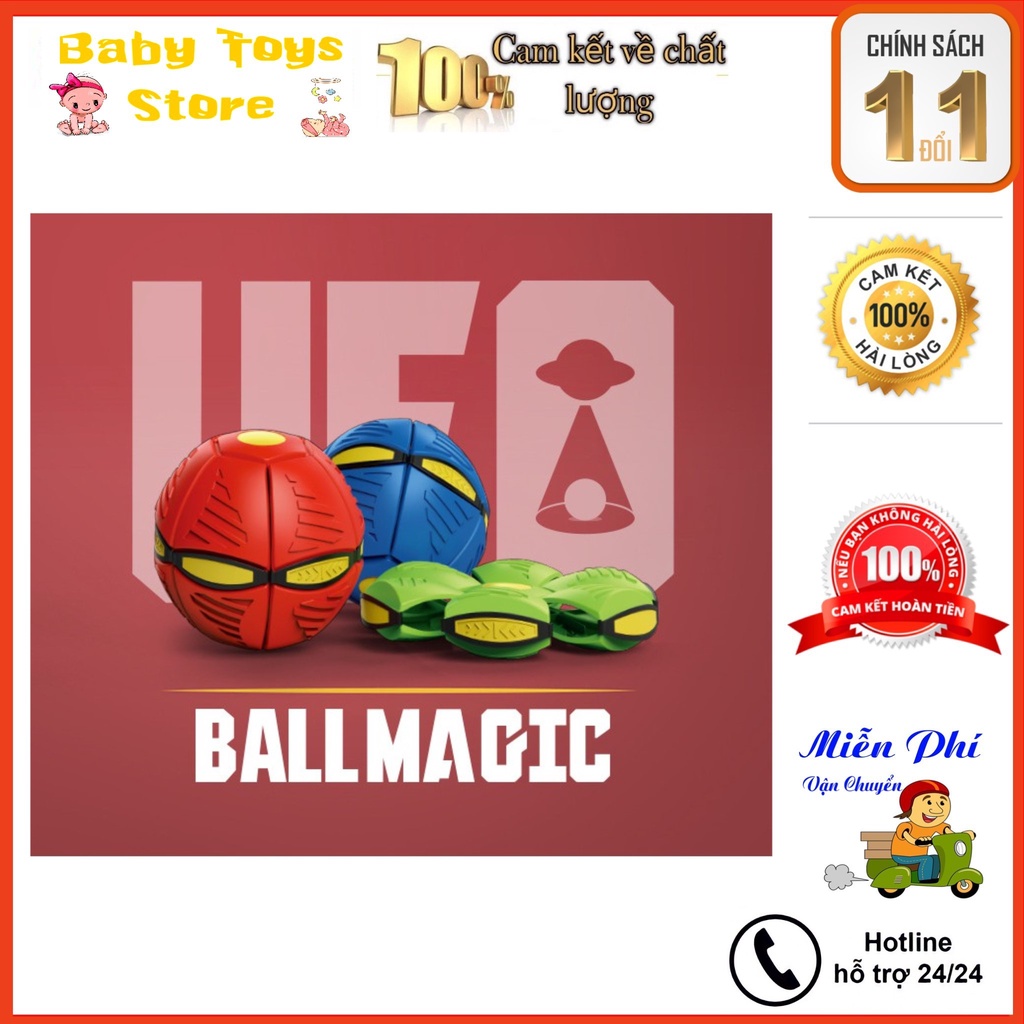 🏆FREESHIP️🏆 Bóng Biến Hình UFO Cao Cấp ️ Bóng Bẹp Bật Nhảy Có LED Nhấp Nháy Làm Tự Nhựa ABS