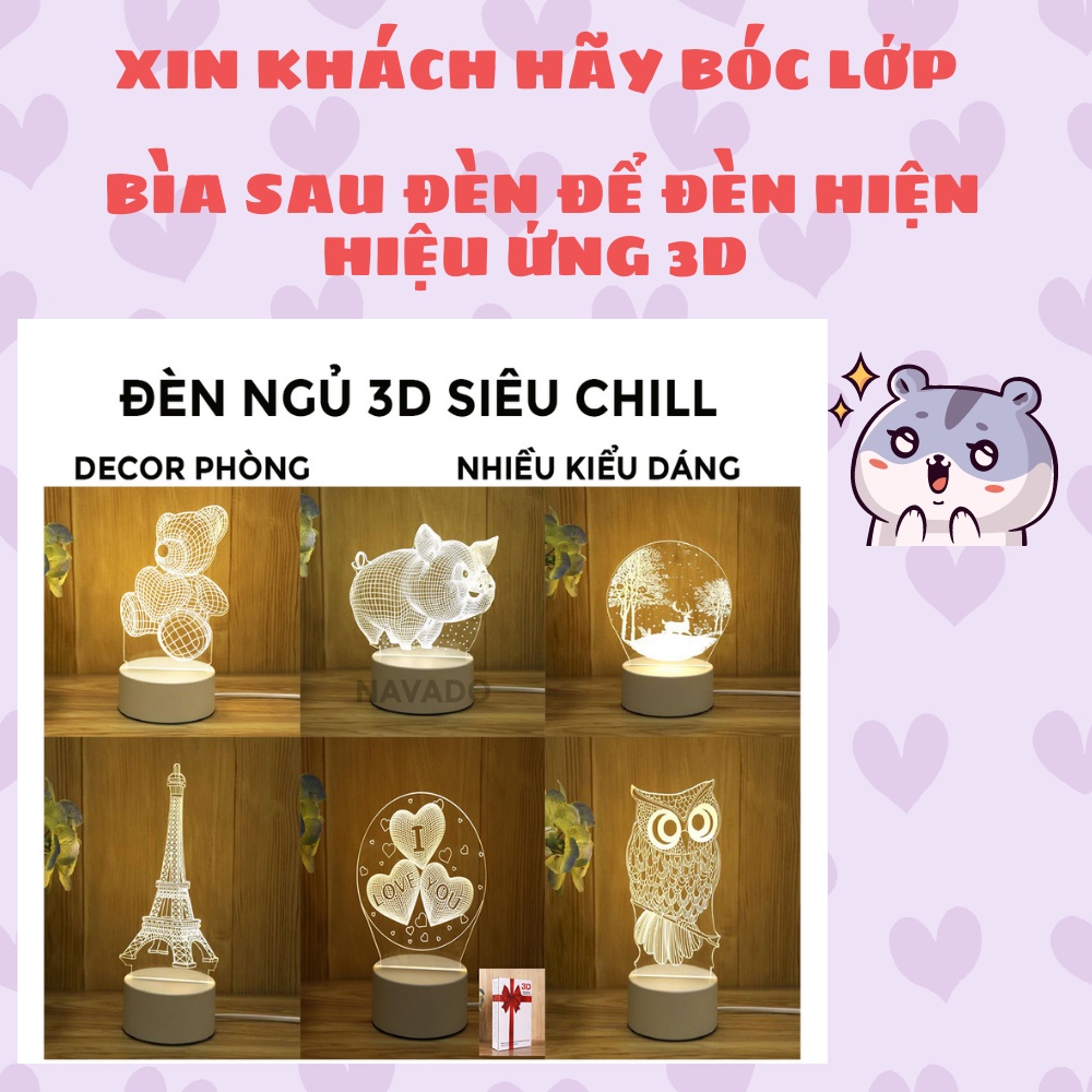Đèn Ngủ 3D Led đẹp để bàn đầu giường thông minh hiện đại hình dễ thương derco phòng ngủ ngàn sao Lamp 3D SUVADO