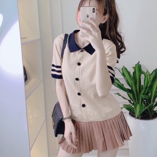 Áo len cộc cổ đức tay viền