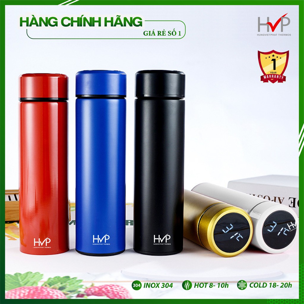 Bình giữ nhiệt cảm ứng nóng lạnh ️HVPFREE SHIPBình nóng lạnh cảm ứng nhiệt độ HVP, dung tích 500ml