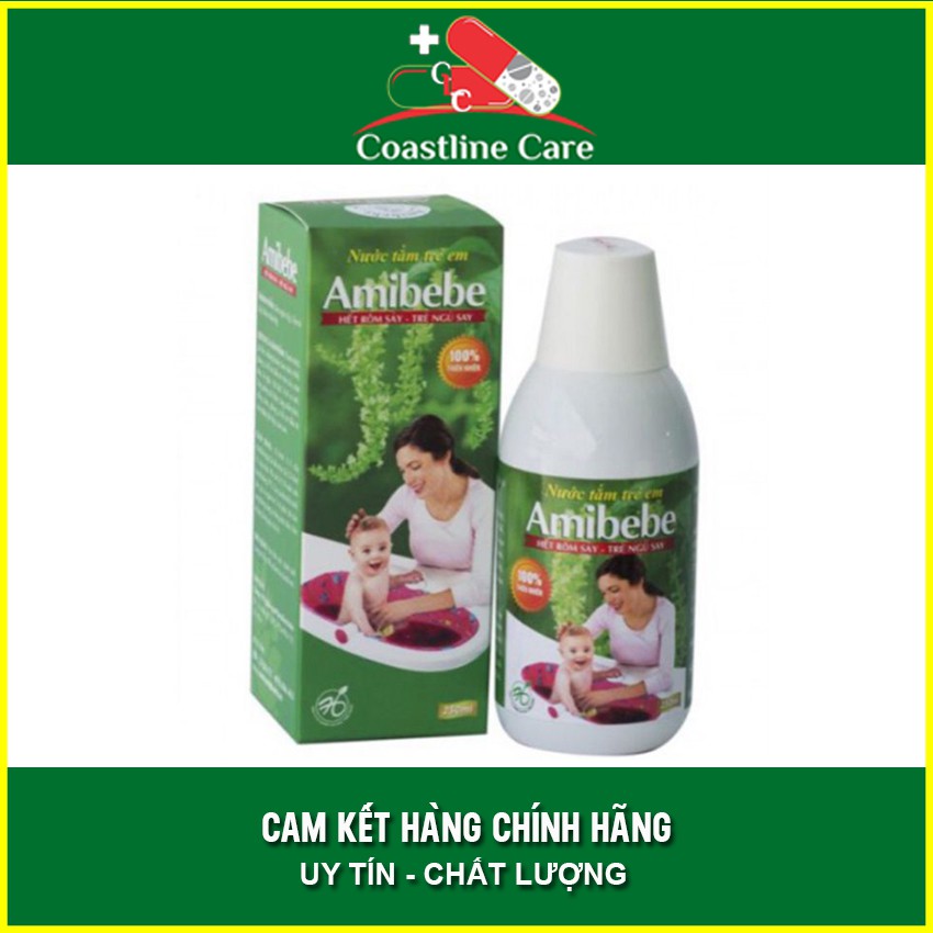 Nước Tắm Trẻ Em Amibebe 250Ml - Hỗ Trợ Điều Trị Rôm Sẩy Coastlinecare Pharmacy