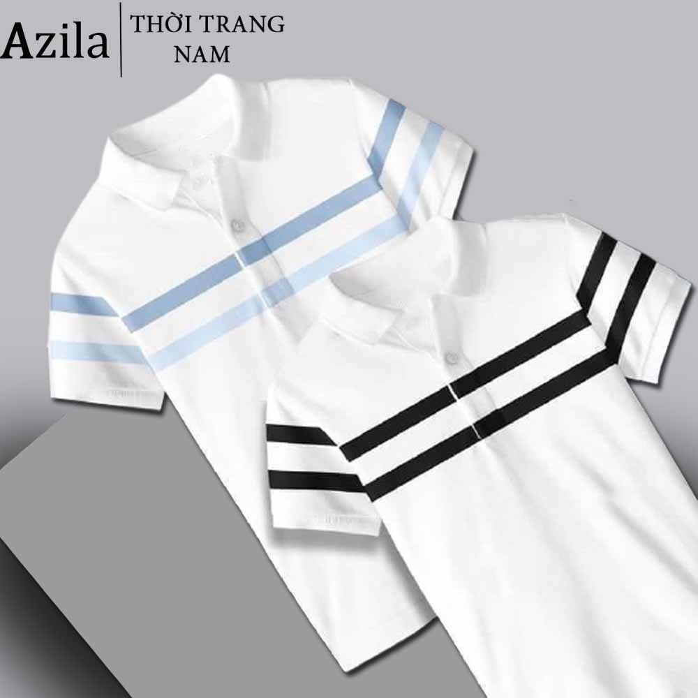 Áo Polo Nam Mùa Hè, Áo Phông Nam Cổ Bẻ Phối Kẻ Ngang Nam Tính Chất Cotton Cá Sấu Cao Cấp - Azlia - AC109 | BigBuy360 - bigbuy360.vn