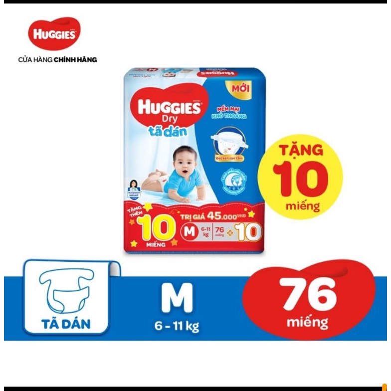 Tặng 8m. Tã quần huggies M76+8, L68+8, XL60+8, XXL54+8