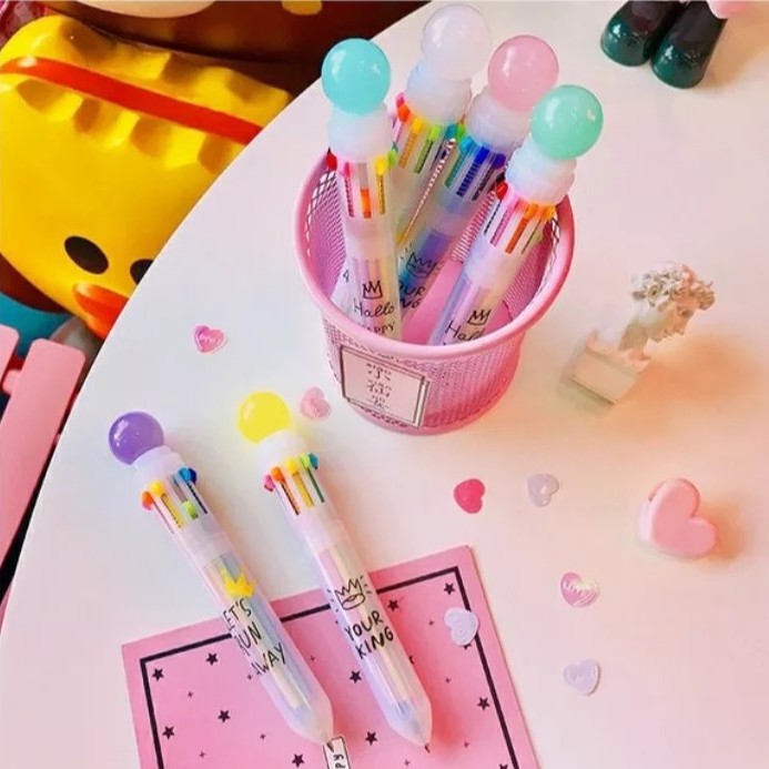 Bút 10 màu hàn quốc dễ thương - Sẵn hàng