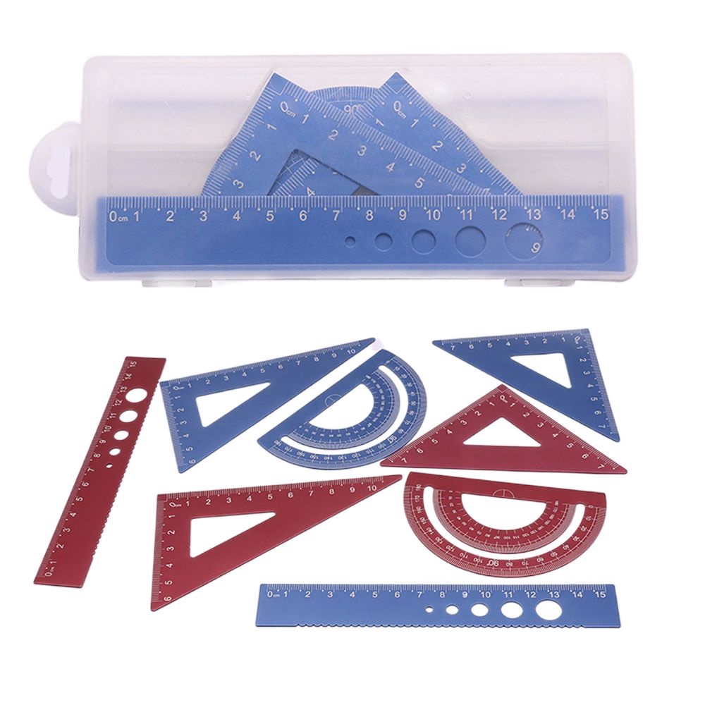 Bộ 4 Dụng Cụ Học Toán Bằng Hợp Kim Nhôm Đa Năng Toàn Diện