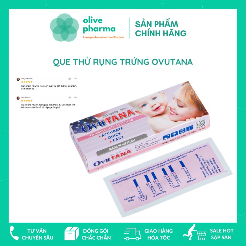 Que thử rụng trứng OVUTANA - NHANH CHÓNG DỄ DÀNG CHÍNH XÁC - Tách kẻ 1 que