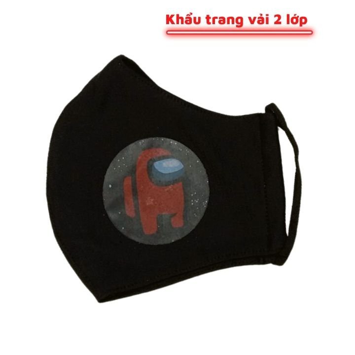 Khẩu trang trẻ em vải hai lớp hình among us, siêu nhân, xe Mc Queen- hình in 3D sắc nét, giặt không trôi hình-Tomchuakid