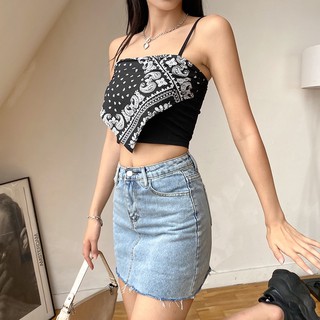 Áo croptop dây giả khăn
