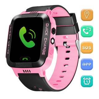 Đồng hồ thông minh định vị trẻ em Y2 màu hồng dành cho bé gái