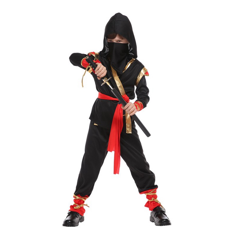 Trang Phục Hóa Trang Ninja Màu Vàng Đen Nhân Dịp Halloween Cho Bé Trai