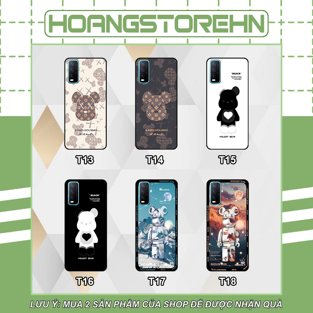 Ốp Vivo Y12s / Y20 / Y20s in hình họa tiết Mountain, Be@rbrick dễ thương (T13 - T18)