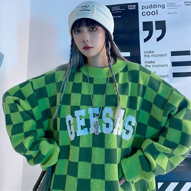 Áo len dài tay kẻ sọc cổ tròn nam màu sweater áo len nữ