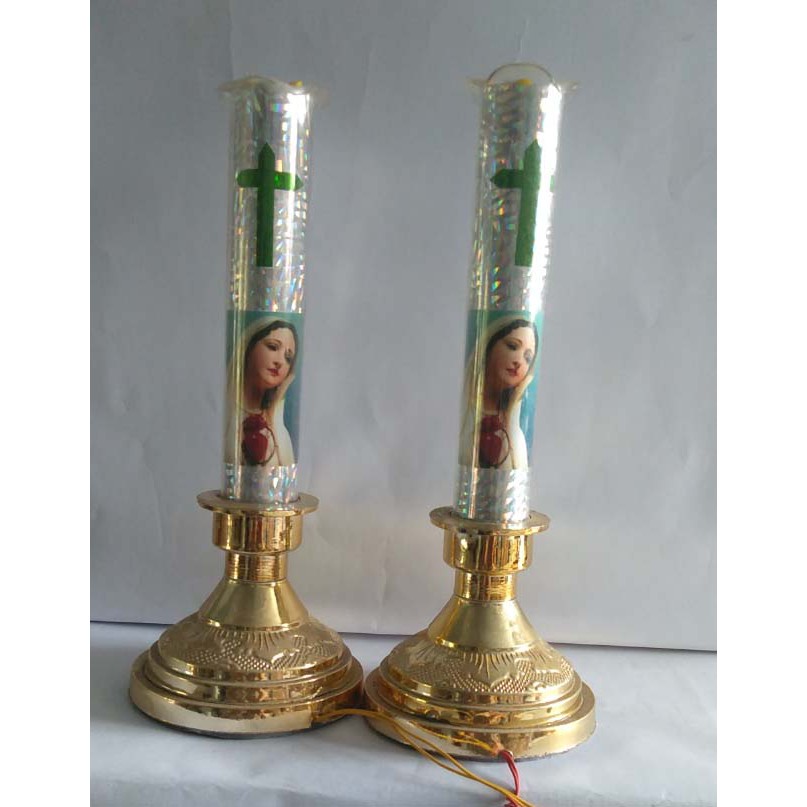 Đèn thờ chúa cao 25cm  tặng cặp bóng