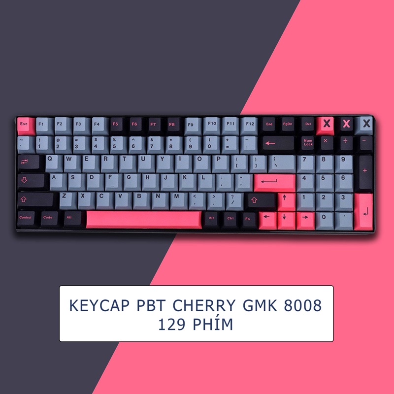 Set Keycap GMK 8008 PBT Cherry 129 Phím Cho Bàn Phím Cơ