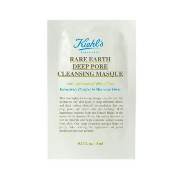 Gói mặt nạ đất sét Kiehl's Rare Earth Deep Pore sample