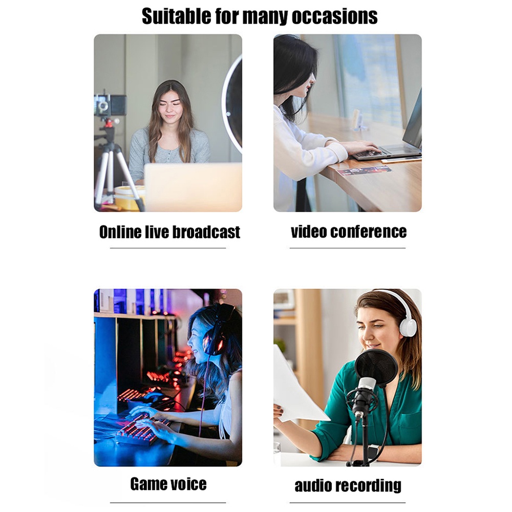 Micro Condenser bằng nhựa siêu nhẹ Micro thu âm karaoke có dây 3.5Mm cho máy tính Karaoke KTV