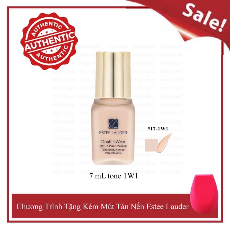 (Mua 1 tặng 1) Mua kem nền Estee Lauder Double Wear 7mL tone 1W1 tặng kèm mút tán nền Estee Lauder Sponge | BigBuy360 - bigbuy360.vn