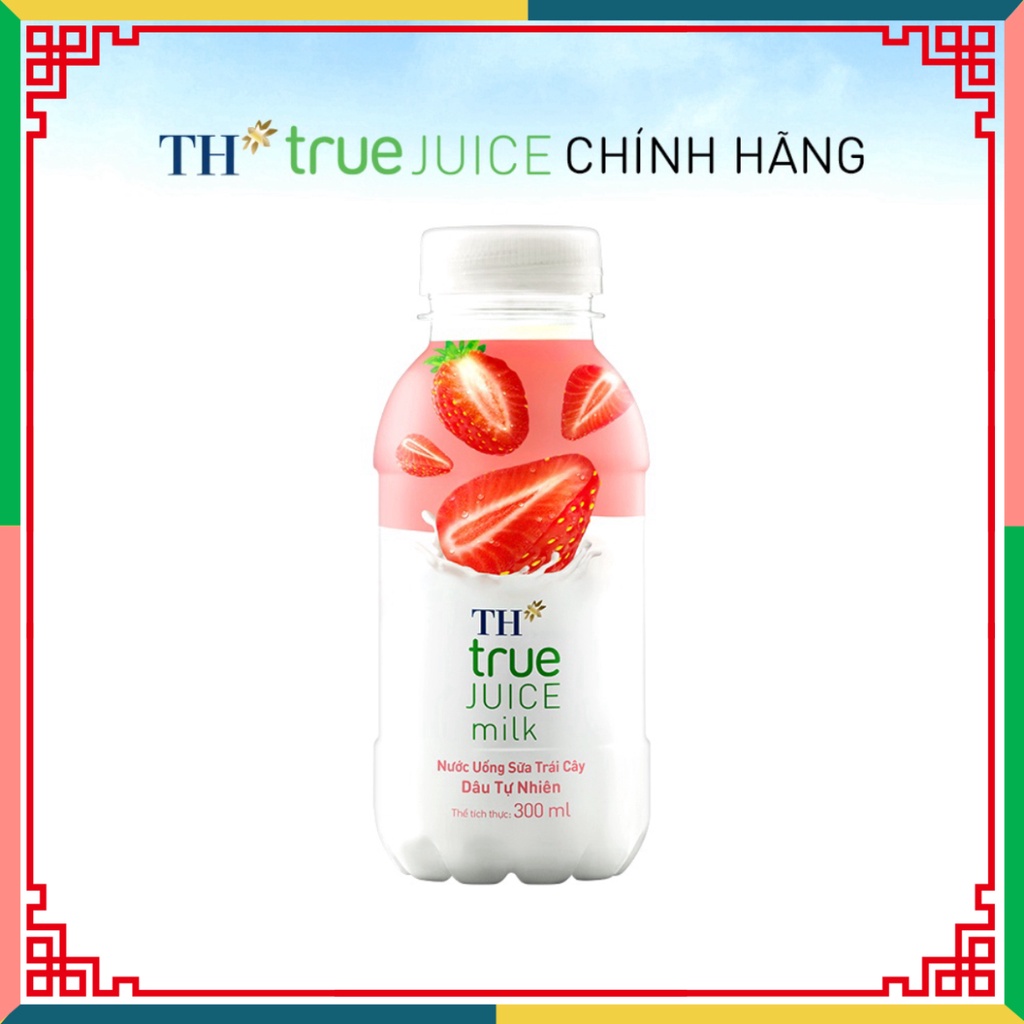 1 chai đồ uống sữa hoa quả dâu đương nhiên TH True Juice Milk 300ml (300ml x 24)(TN)