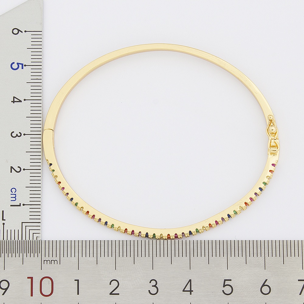 Vòng Tay Đính Đá Zircon Màu Cầu Vồng Thiết Kế Mới Chất Lượng Cao