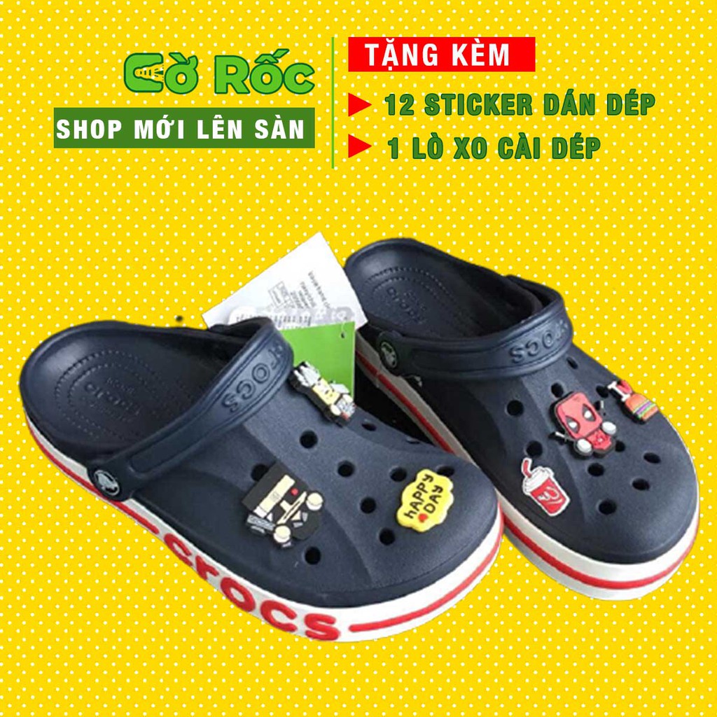 Dép sục Cross nam nữ, croos cá baya màu xanh than full size 35 đến 44, tặng sticker gài dép kèm hộp