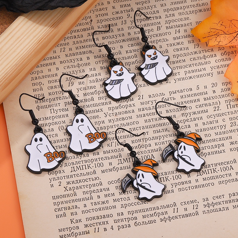 Set 10 Cặp Bông Tai Chủ Đề Halloween Vui Nhộn Sáng Tạo Cho Bạn Bè