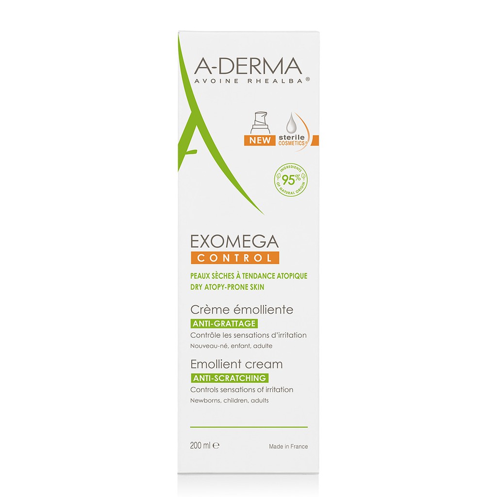 A-DERMA Kem dưỡng cho da khô, rất khô, viêm da cơ địa EXOMEGA CONTROL EMOLLIENT CREAM 200ML | BigBuy360 - bigbuy360.vn