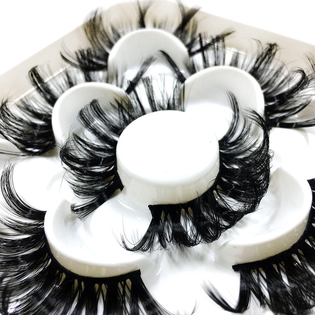 Set 5 Cặp Lông Mi Giả 3D Dài Đẹp Mắt Dành Cho Nữ XIANTIN SKONHED