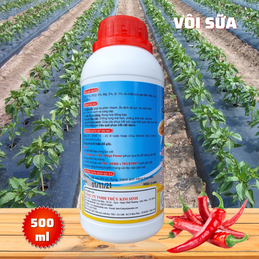VÔI SỮA 500mL Ổn Định pH Đất, Hạ Phèn Nhanh, Kháng Khuẩn, Làm Lành Vết Bệnh