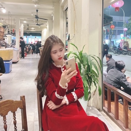 Váy nhung tiểu thư❤️