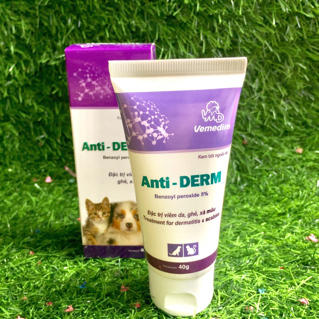 Vemedim Anti-Derm Tuýp Bôi Ghẻ, Viêm Da, Xà Mâu cho Chó, Mèo Tuýp 40g