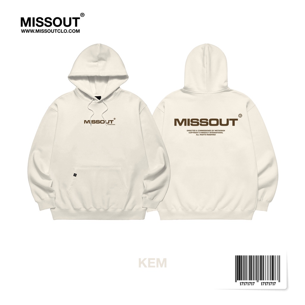 ÁO KHOÁC HOODIE MISSOUT DÀY DÀI TAY FULL MÀU SAIGONCOLOR