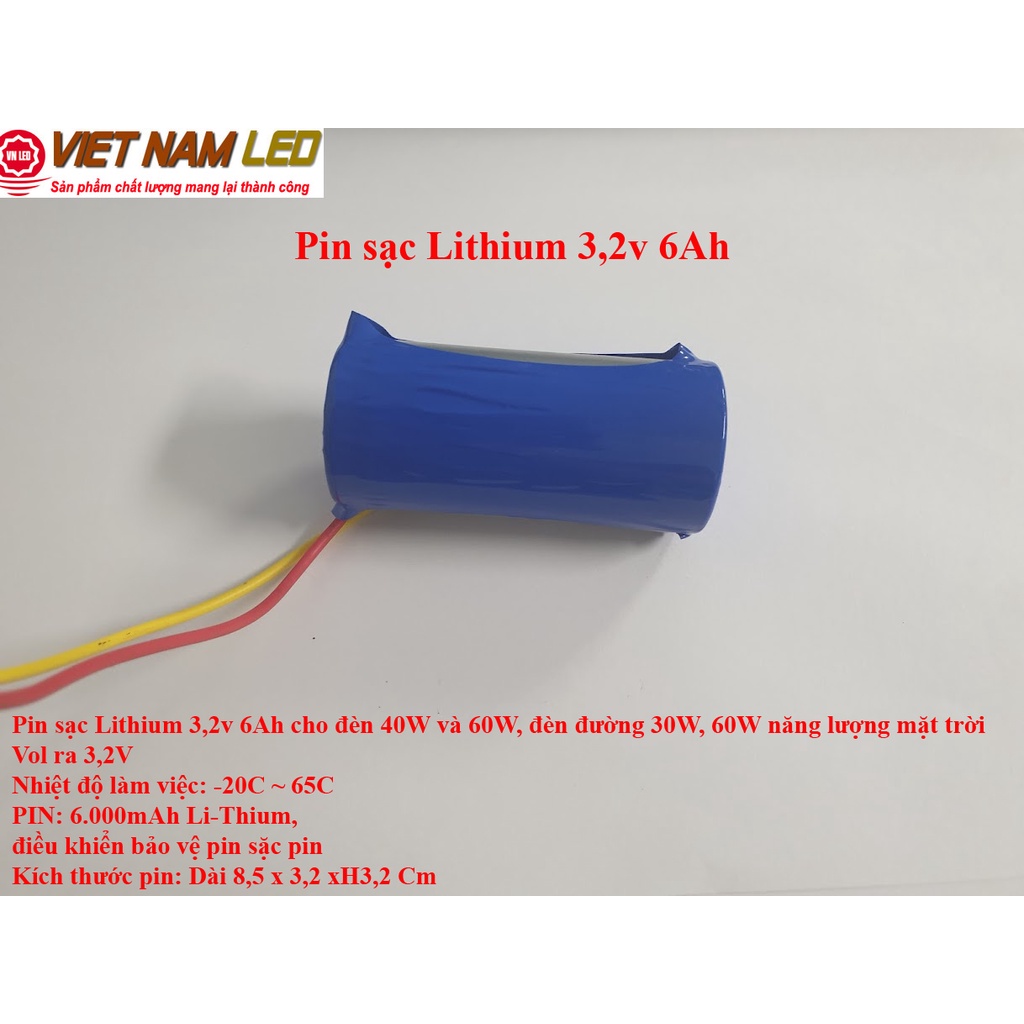Pin sạc Lithium 3,2v 6Ah, 3,2v 12Ah khối pin sạc cho đèn năng lượng mặt trời